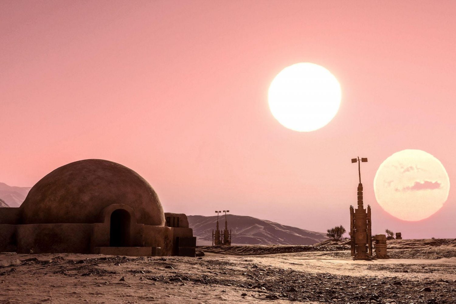 Star Wars and Tatooine Planet. 